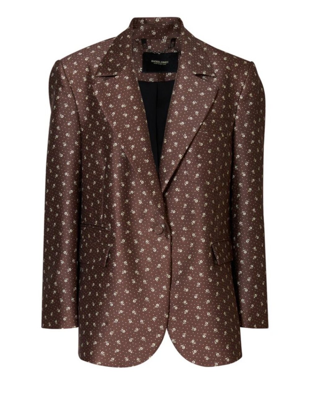 Rachel Comey Elmhurst Blazer Bark Brown Floral Print Oversized M $1429